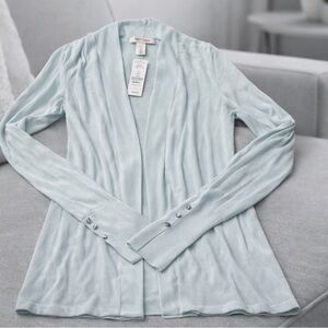 White House Black Market XXS Light Blue Long Cardigan NWT $64.50
